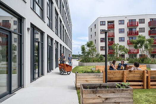 Gewerbehof Seestadt, Außenbereich